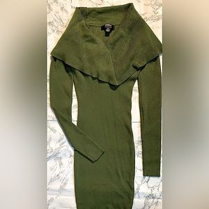 Green Sweater Bodycon Dress